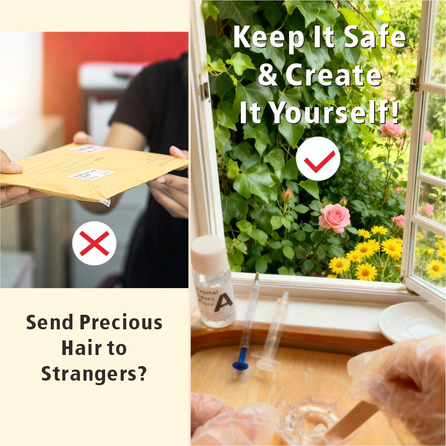 Personalized Memorial Resin Bead Phone Strap DIY Kit - Encapsulate Pet Hair, Loved One's Hair, Baby Hair or Ashes in Resin Bead