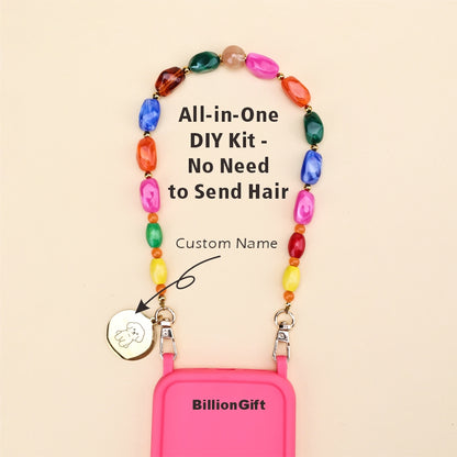 Personalized Memorial Resin Bead Phone Strap DIY Kit - Encapsulate Pet Hair, Loved One's Hair, Baby Hair or Ashes in Resin Bead