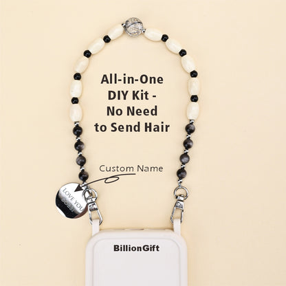 Personalized Memorial Resin Bead Phone Strap DIY Kit - Encapsulate Pet Hair, Loved One's Hair, Baby Hair or Ashes in Resin Bead