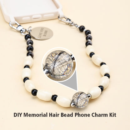 Personalized Memorial Resin Bead Phone Strap DIY Kit - Encapsulate Pet Hair, Loved One's Hair, Baby Hair or Ashes in Resin Bead