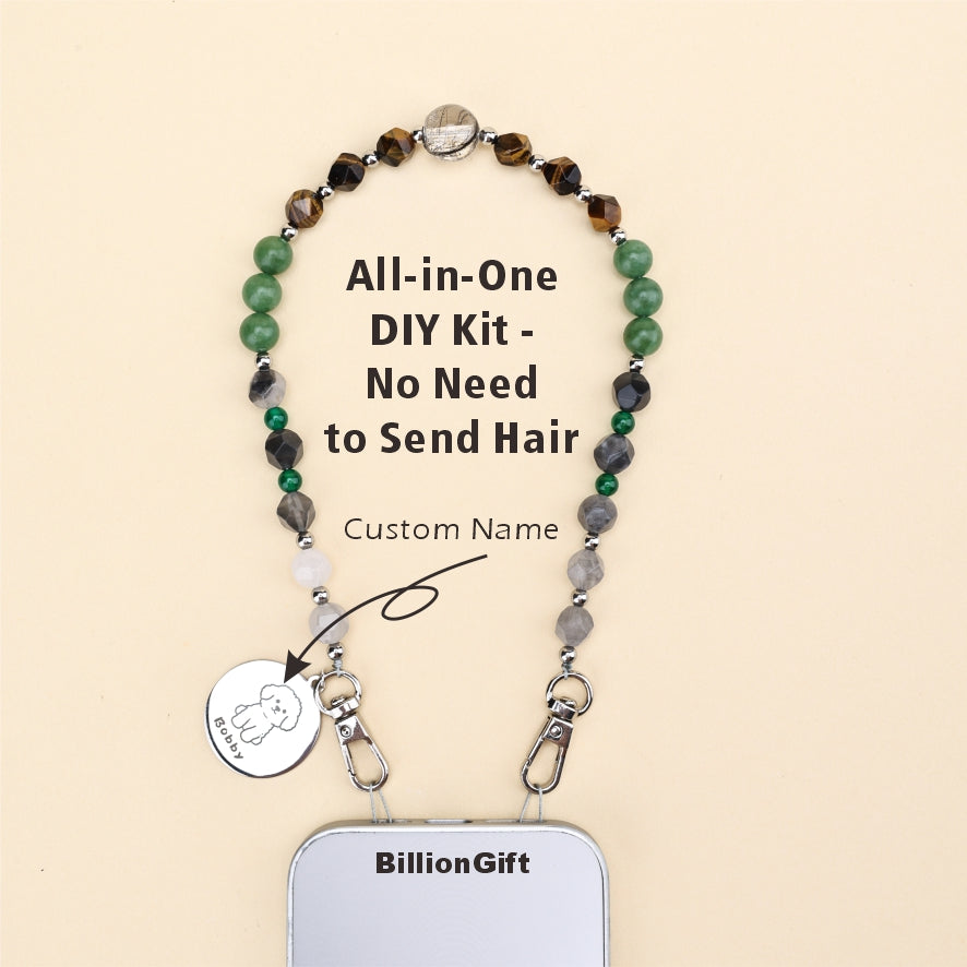 Personalized Memorial Resin Bead Phone Strap DIY Kit - Encapsulate Pet Hair, Loved One's Hair, Baby Hair or Ashes in Resin Bead