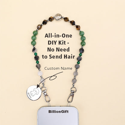 Personalized Memorial Resin Bead Phone Strap DIY Kit - Encapsulate Pet Hair, Loved One's Hair, Baby Hair or Ashes in Resin Bead