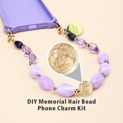 Personalized Memorial Resin Bead Phone Strap DIY Kit - Encapsulate Pet Hair, Loved One's Hair, Baby Hair or Ashes in Resin Bead