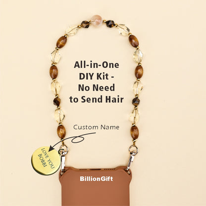 Personalized Memorial Resin Bead Phone Strap DIY Kit - Encapsulate Pet Hair, Loved One's Hair, Baby Hair or Ashes in Resin Bead
