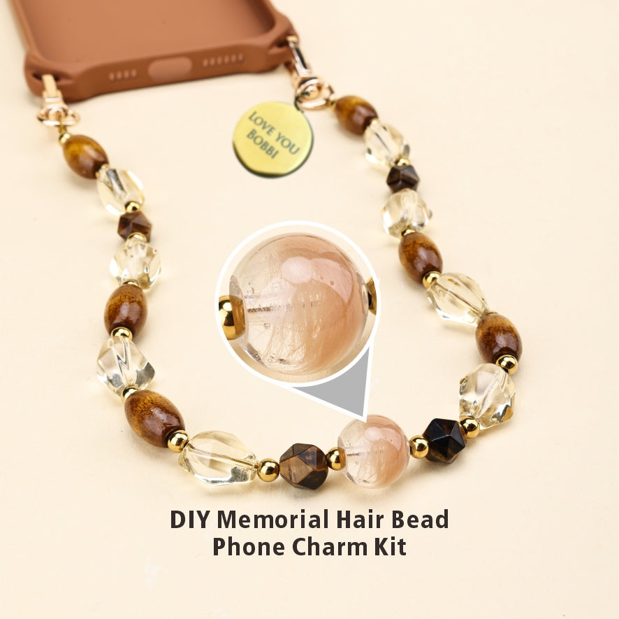 Personalized Memorial Resin Bead Phone Strap DIY Kit - Encapsulate Pet Hair, Loved One's Hair, Baby Hair or Ashes in Resin Bead