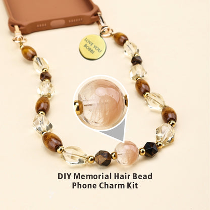 Personalized Memorial Resin Bead Phone Strap DIY Kit - Encapsulate Pet Hair, Loved One's Hair, Baby Hair or Ashes in Resin Bead