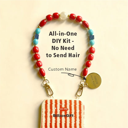 Personalized Memorial Resin Bead Phone Strap DIY Kit - Encapsulate Pet Hair, Loved One's Hair, Baby Hair or Ashes in Resin Bead