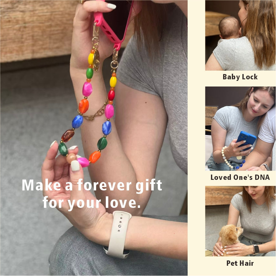 Personalized Memorial Resin Bead Phone Strap DIY Kit - Encapsulate Pet Hair, Loved One's Hair, Baby Hair or Ashes in Resin Bead