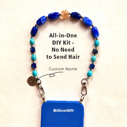 Personalized Memorial Resin Bead Phone Strap DIY Kit - Encapsulate Pet Hair, Loved One's Hair, Baby Hair or Ashes in Resin Bead